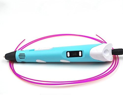 Clezer 3D Printing Pen Ver.2015 Stereoscopic Drawing Pen LCD Screen ABS or PLA Printer Filament for 3D Craft(Blue