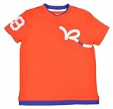 Rocawear Big Boys Orange Royal Blue & White V-Neck Top