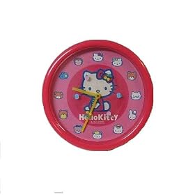 Sanrio Hello Kitty Hanging Wall Clock with inside rim circular moving every second. Working condition