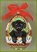 Margaret Cobane ~ Glass Playful Black Lab Puppy Christmas Ornament