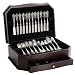Wallace Dark Walnut Bow Front Drawer Chest Silverware Not Included