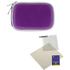 GTMax Purple Universal Digital Camera Zipper Pouch Case, LCD Screen Protector for Nikon COOLPIX Series