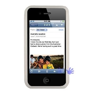 GTMax White Soft Rubber Silicone Skin Cover Case for Apple iPhone 4 4G 16GB / 32GB 4th Generation