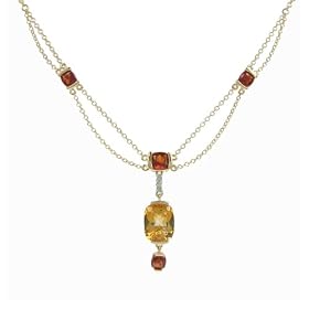 14k Yellow Gold Madeira Citrine and Citrine Necklace by Amazon.com Collection