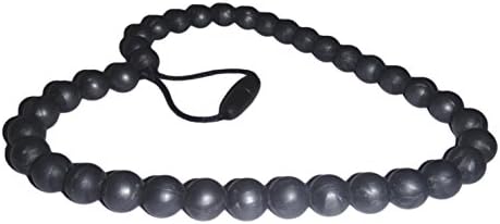 Teething Necklace for Mom | The Simple, Soft Chew Beads Soothe Babies | Helps Infant and Stylish Jewelry Mothers Like | Best BPA Free Baby Teether Soothing Relief Safer than Gel | Gift (Black)