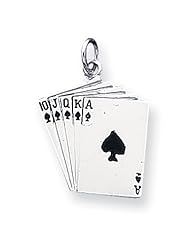 Sterling Silver Playing cards Charm