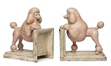 HomArt Rosey the Poodle Bookends, Made of Cast Iron, Set of 2, Pink and White Finish