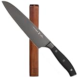 Tyler Florence Titanium 8 inch Chef Knife with Magnetic Individual Wood Knife Block