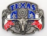 TEXAS Longhorn Belt Buckle State Flags Flower