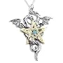 Silver Dragon Star Pentacle Dragonstar Pendant Necklace