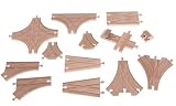15 Piece Switching and Crossing Wooden Track Expansion Set