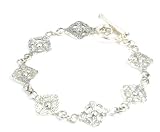 Celtic Bracelet - 7.5" Sterling Silver Irish Celtic Knot Cross Bracelet