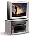 Sonax 29" wide, swivel base, glass door TV stand, silver finish