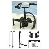 Vintage 3 3/8 down-spout inside tub wall mount claw foot tub filler ans shower mixer features
