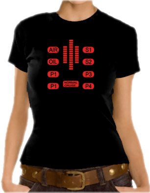 Touchlines Girlie T-Shirt Knight Rider- Kitt Control, black, L, D1739 Preisvergleich