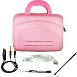 Pink eBigValue Protective Hard Nylon Cube Carrying Case with Handles for Acer Iconia Tab A Series Windows 7 Tablet 10.1 inch screen ( A500-10S16u A500-10S32u A500-10S16w ) + Includes an ebigvalue (TM) Determination Hand Strap Key Chain + Includes a 3.5mm Stereo Audio Cable With Built In Microphone + Includes a Universal Stylus Pen: Pointy Tip Graphic Designer pen on one side and Round Tip on the other side + Includes a USB Data Sync Cable for your eReader