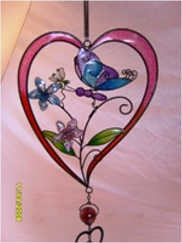 Pink Heart and Butterfly Wind Chime