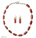 Pearl and carnelian jewelry set, 'Tangerine' 0.6 W 26 L