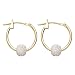 14K Gold Hoop Earrings with Laser Bead