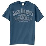 Rare Steel Blue JACK DANIEL'S SKETCHED LOGO Tee Licensed