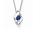 14K White Gold 0.01 ct. Diamond and 1/3 ct. Sapphire Fashion Pendant with Chain