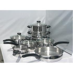 5 Piece  Pan set and 3 tier stainless steel steamer