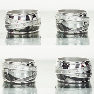 Best Cheap Godinger NAPKIN RINGS 4 SATIN/STONES