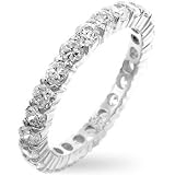 WOMEN'S RINGS STERLING SILVER & VERMEIL W/CLEAR CZ - Mini Jessica ETERNITY Band