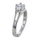 Sterling Silver Round Cut Cz 2 Prong Setting Promise Wedding Engagement Solitaire Ring