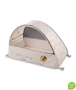 sun & sleep pop- up bubble travel cot - natural calm