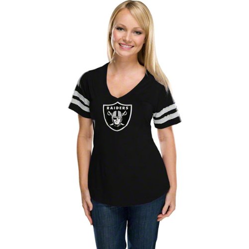 Oakland Raiders Women's Dream Black Short Sleeve Top