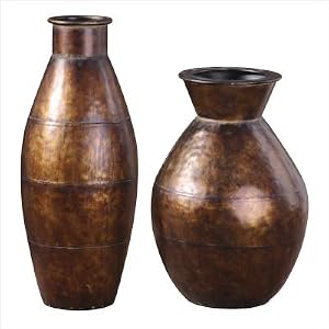 Uttermost Remus Vase Set in Antiqued Copper Bronze 20459 by 