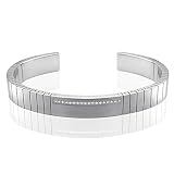 Oval Shape Stainless Steel Diamond Bracelet Bangle - Diameter: 65mm ( H, SI, 0.14 carat )