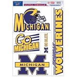 MICHIGAN WOLVERINES Removable & Reusable Team Logo STATIC WINDOW CLINGS (Set of 5)