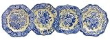 Spode Garden Blue and Yellow 9-Inch Buffet Plates, Set of 4