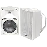Jensen J052W Indoor / Outdoor 2-Way Speakers, White