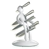 The Ex 5-Piece Stainless-Steel Knife Set with Unique Holder, White