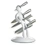 The Ex 5-Piece Stainless-Steel Knife Set with Unique Holder, White