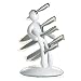 The Ex 5-Piece Stainless-Steel Knife Set with Unique Holder, White