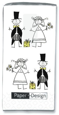 bedruckte Taschentücher - Hochzeit 21 x 21cm