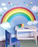 Wallies Kids Rainbow Clouds & Stars Big Mural
