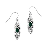 Sterling Silver Malachite Celtic Knot Drop Earrings