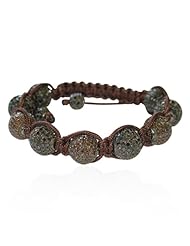 Sterling Silver 13.05ct Diamond Macrame Beaded Bracelet Party Jewelry