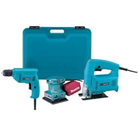 Makita DK1023 Drill, Sheet Finish Sander, Jig Saw Combo Pack
