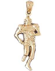 Dazzlers Solid 14k Gold Football Player Charm Pendant Available in three colors from jewelsberry (weights: 2.5 grams only)