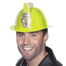 Firemans Helmet with Flashing Light and Siren Sound - Yellow