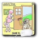Londons Times Funny Dogs Cartoons - Canine Blind Date Shar-pie and Poodle - Mouse Pads