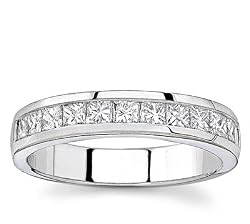 14k White Gold or Yellow Gold Princess-Cut Diamond Band (H/I1, 1 ct. tw.)
