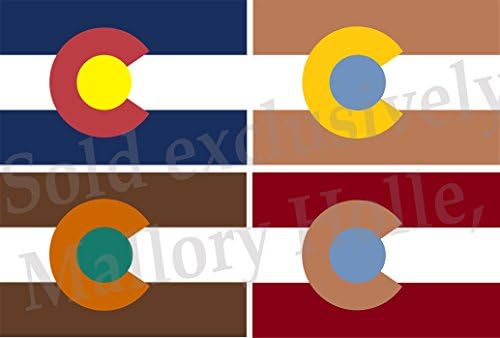 Colorful Colorado Paper Flag Decals - 4 Pack (Indoor Use)