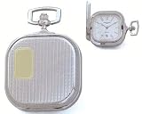 Charles Hubert, Pocket Watch - 14k Gold - plated Two - tone Chrome Roman Numeral Squared Pocket Watch - B000AYIAX0